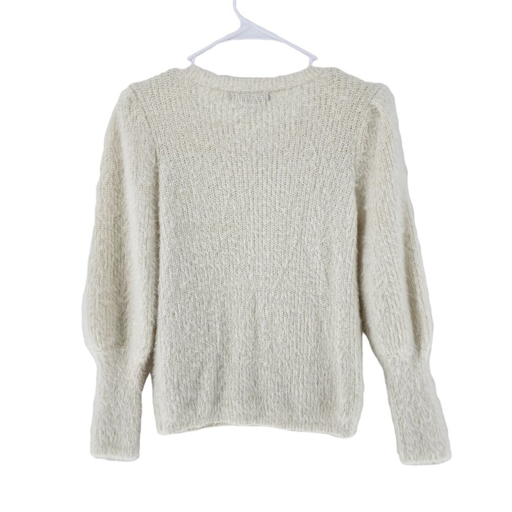 Marled Reunited Clothing Women's Crew Neck Puff Sleeve Knit Sweater - S - Picture 6 of 6